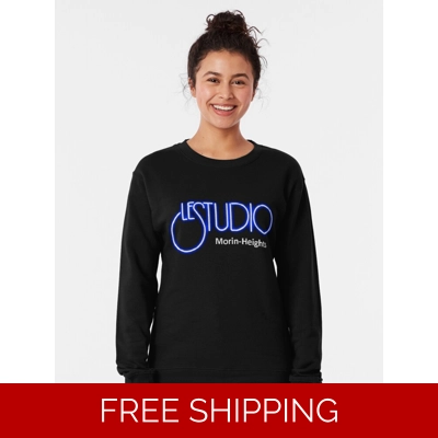 Le Studio Pullover Sweatshirt A White & Blue Logo MH White